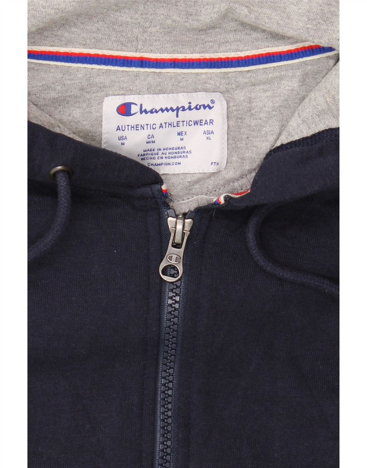 CHAMPION Mens Zip Hoodie Sweater Medium Navy Blue Cotton Vintage Champion and Second-Hand Champion from Messina Hembry 