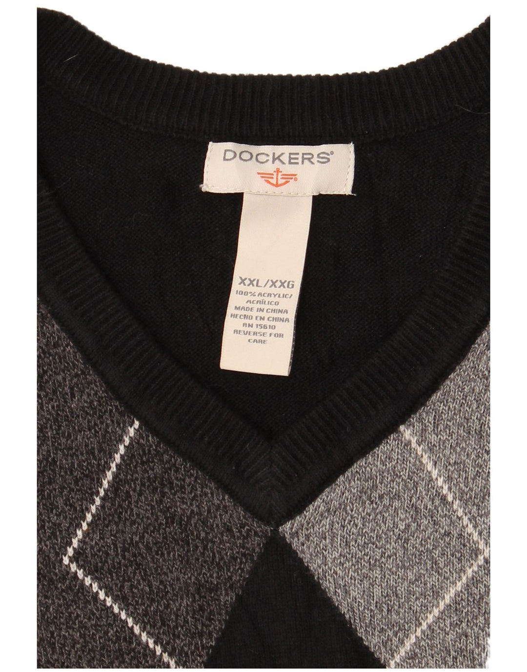 Dockers Herrevest Tank Top 2XL Sort Argyle/Diamond Akryl