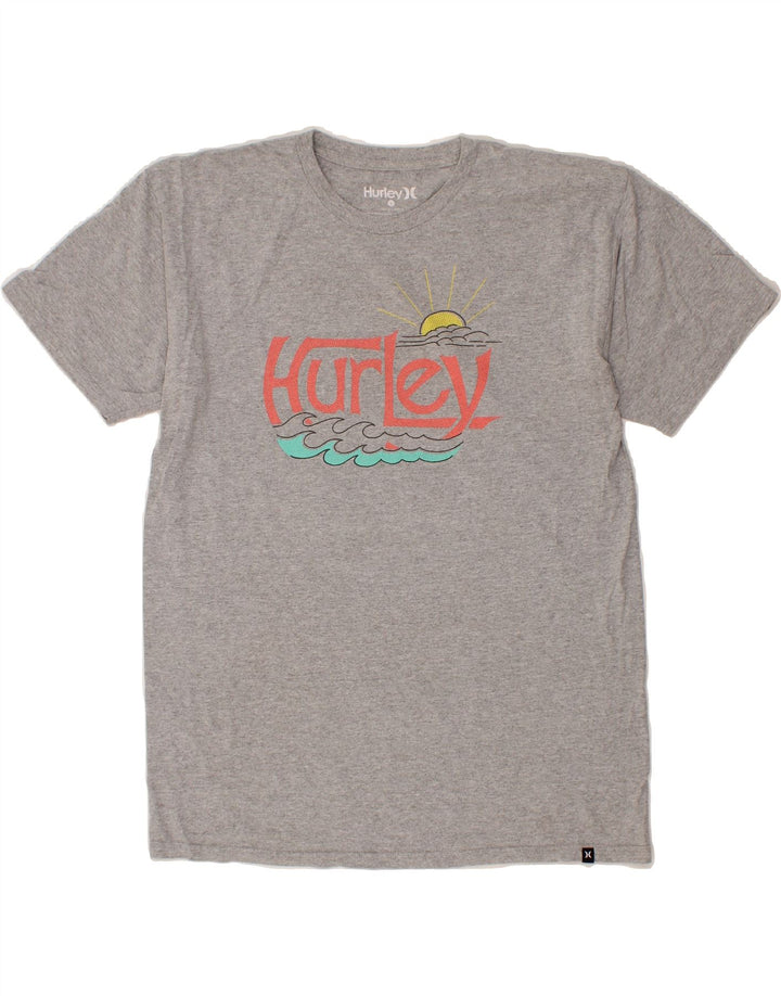 HURLEY Mens Graphic T-Shirt Top Large Grey Cotton Vintage Hurley and Second-Hand Hurley from Messina Hembry 