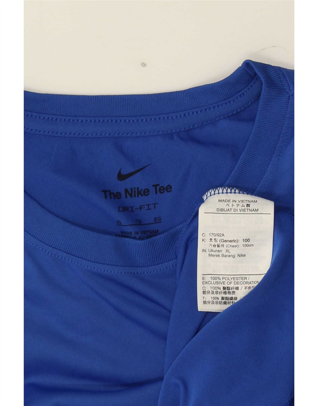 Nike Herre Dri Fit T-Shirt Top XL Blå Polyester
