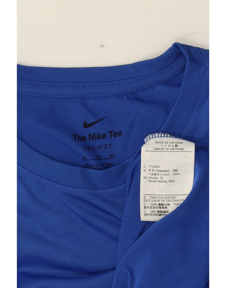 Nike Herre Dri Fit T-Shirt Top XL Blå Polyester