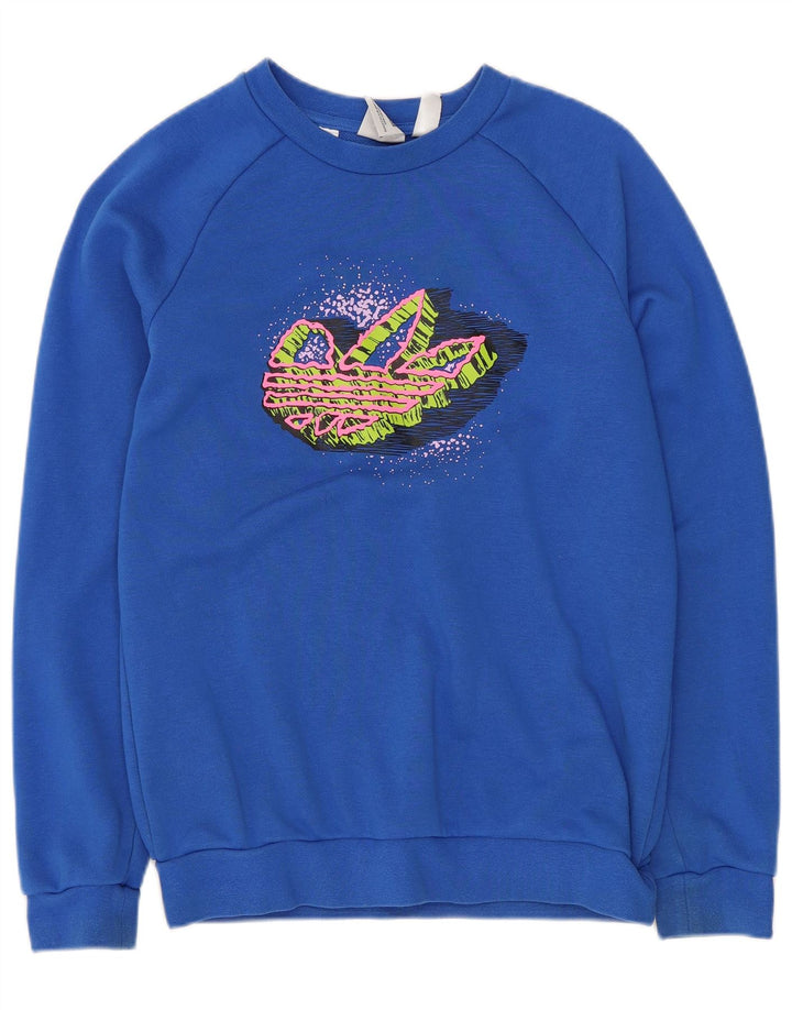 Adidas Drenge Grafisk Sweatshirt Jumper 11-12 år Blå Crosta