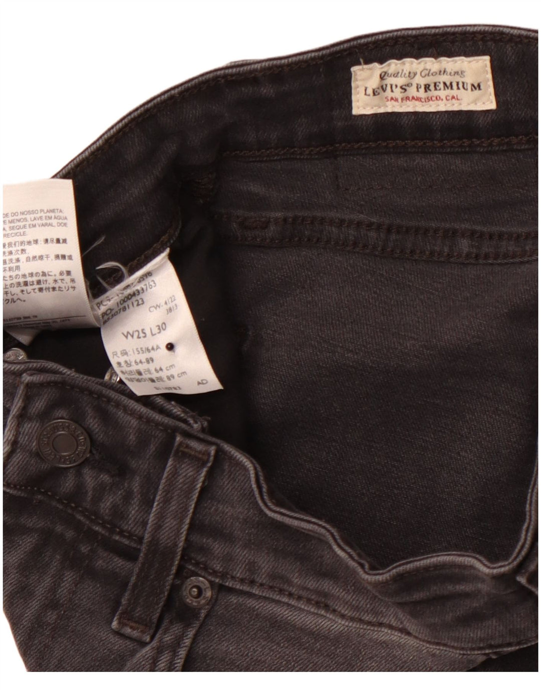 LEVI'S Dame 721 Skinny Jeans med høj højde W25 L27 Sort
