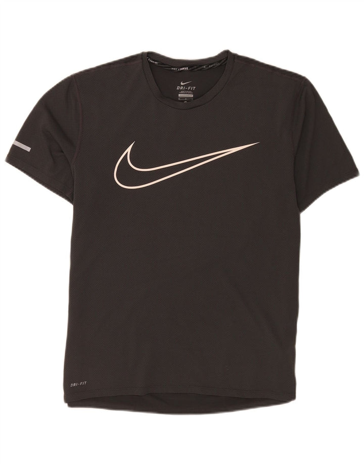 Nike Herre Dri Fit grafisk T-shirt top mellemgrå polyester