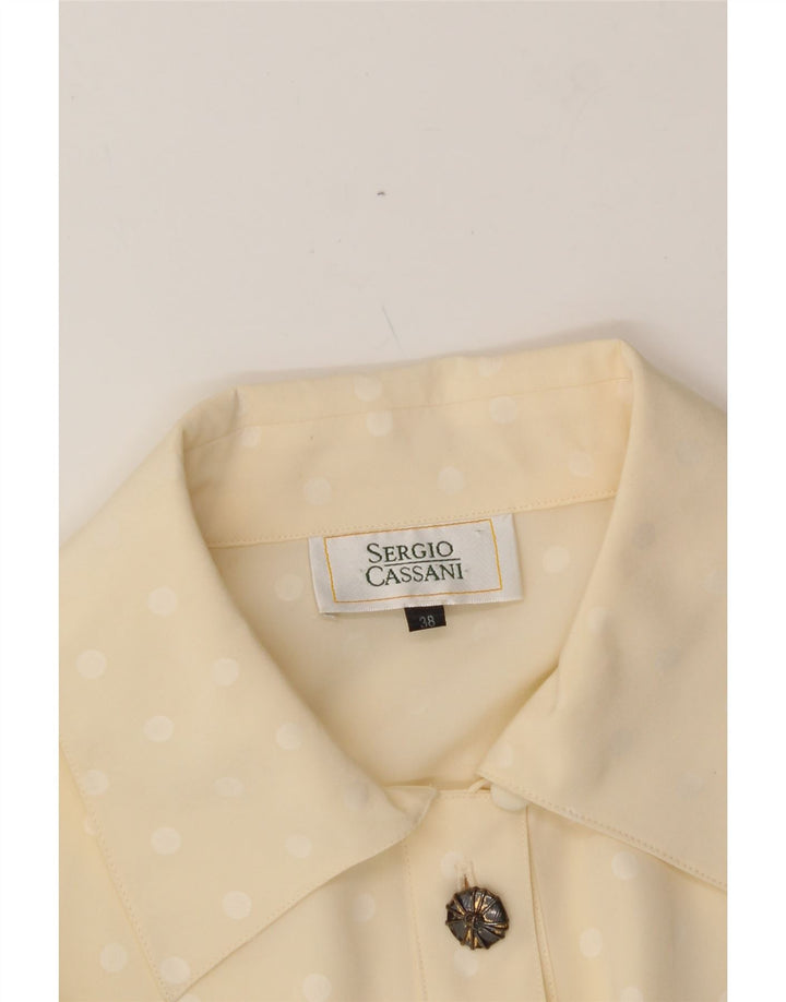 VINTAGE Womens Shirt Dress EU 38 Medium Yellow Polka Dot Vintage Vintage and Second-Hand Vintage from Messina Hembry 