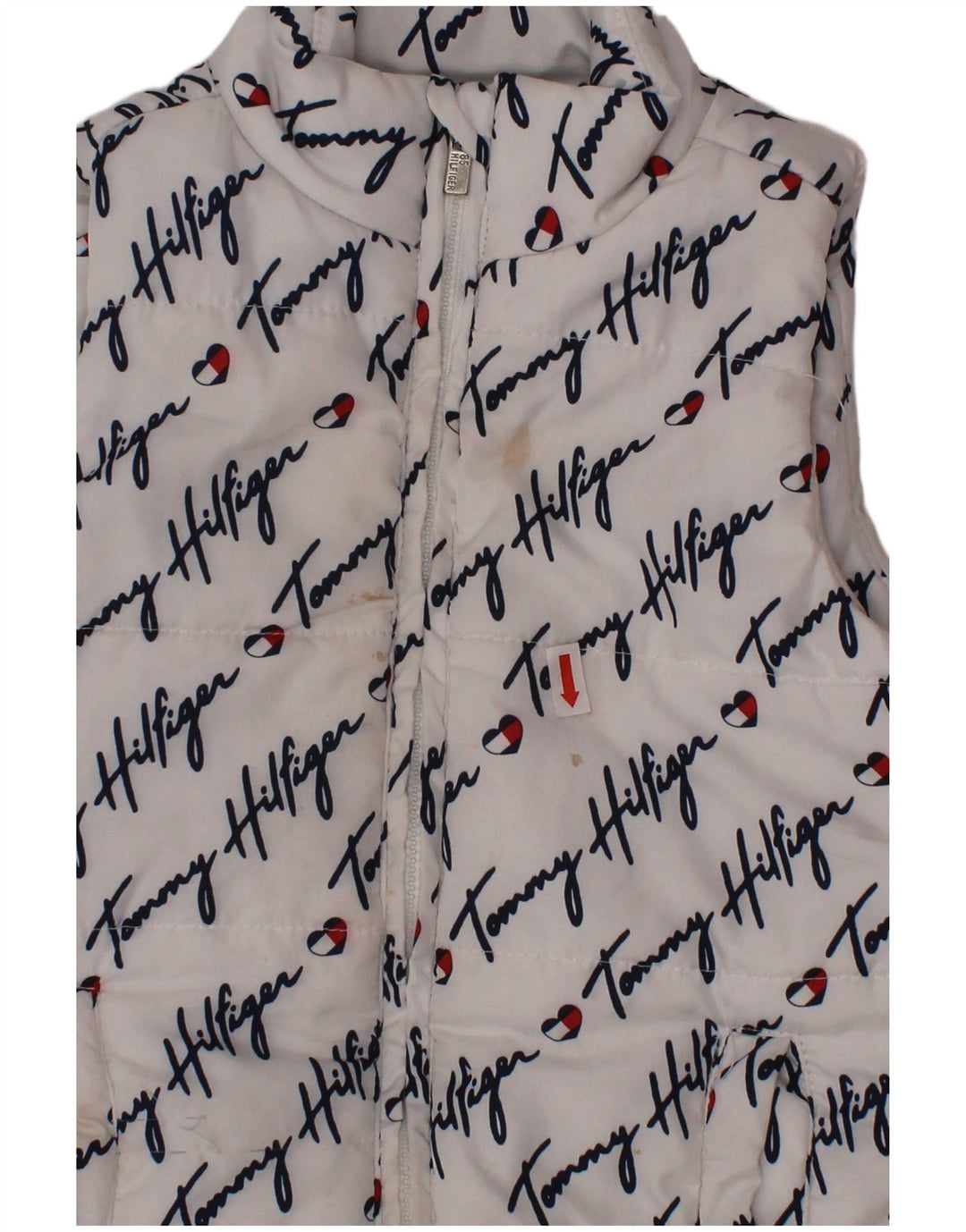 TOMMY HILFIGER Piger Grafisk polstret Gilet 3-4 år Hvid polyester