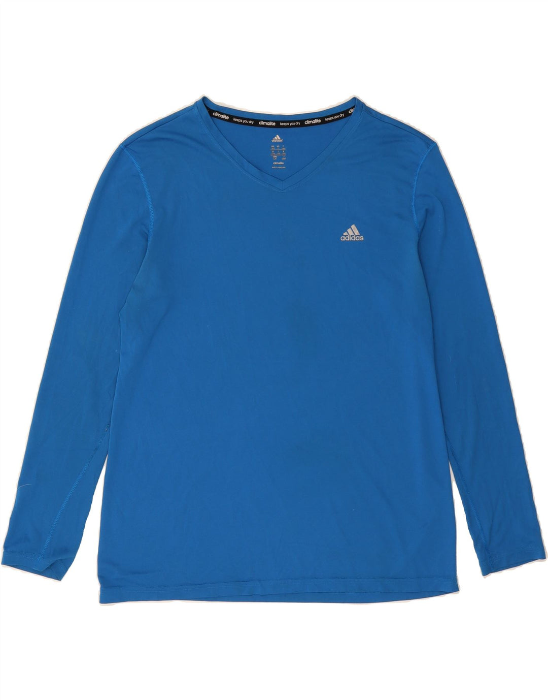 ADIDAS Womens Climalite Top Long Sleeve UK 16/18  Large Blue Vintage Adidas and Second-Hand Adidas from Messina Hembry 
