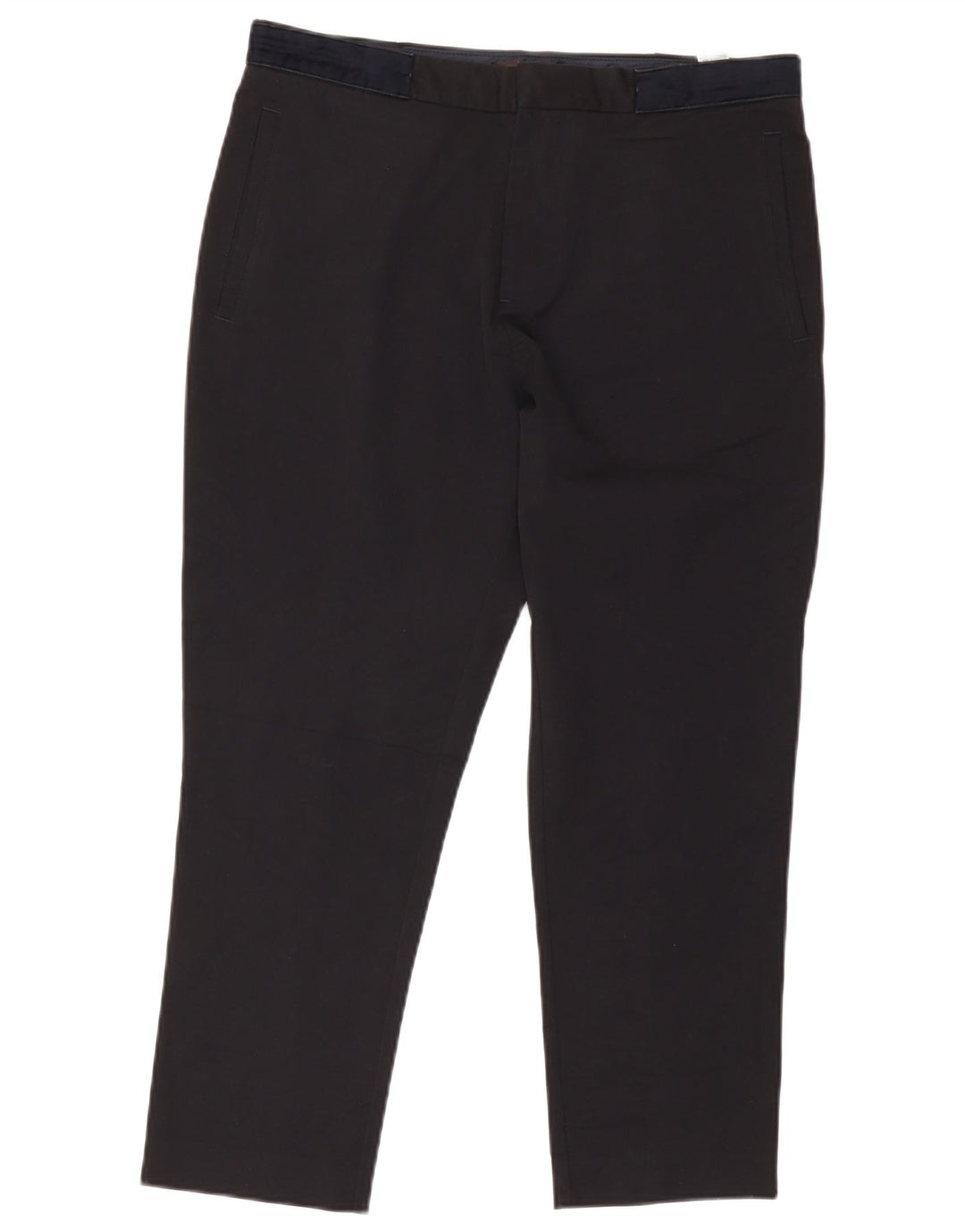 Zara Herre Cropped Trousers EU 42 Large W32 L25 Sort Polyester