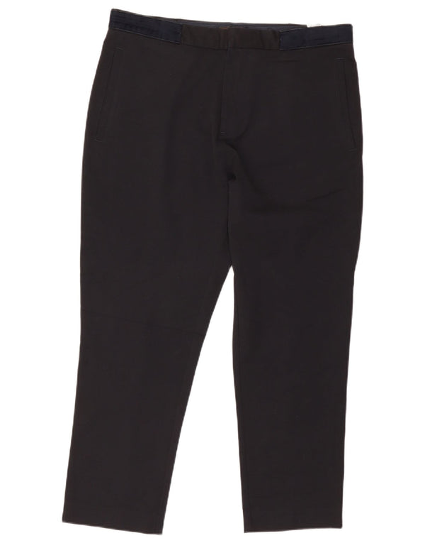 Zara Herre Cropped Trousers EU 42 Large W32 L25 Sort Polyester