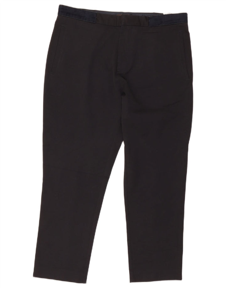 Zara Herre Cropped Trousers EU 42 Large W32 L25 Sort Polyester