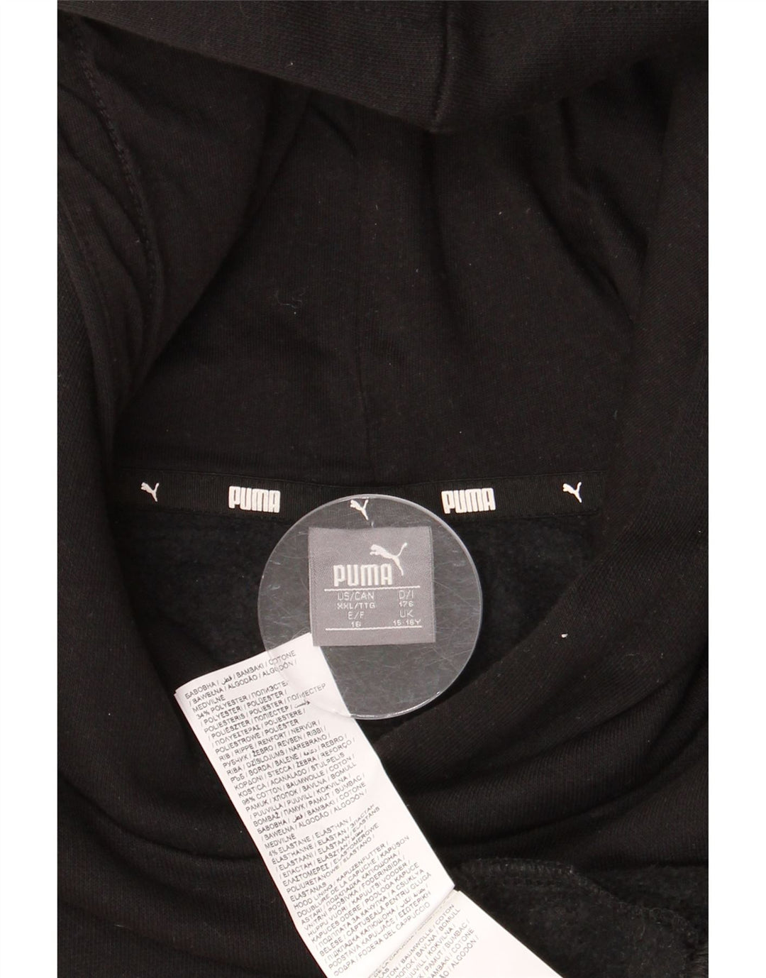 PUMA Piger Oversized Crop Grafisk Hoodie Jumper 15-16 år Sort Bomuld