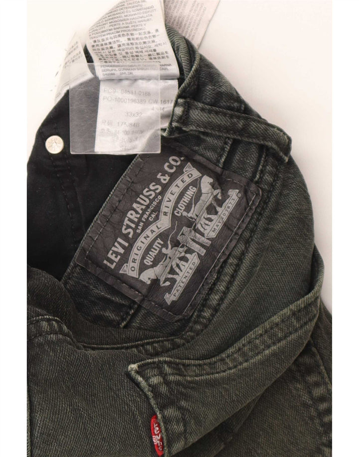 Levi's Slim Jeans til mænd W33 L32 Grøn bomuld