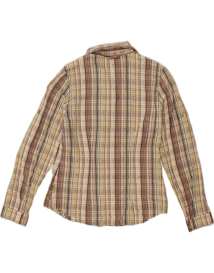 WOOLRICH Womens Shirt UK 10 Small Beige Check Nylon Vintage Woolrich and Second-Hand Woolrich from Messina Hembry 