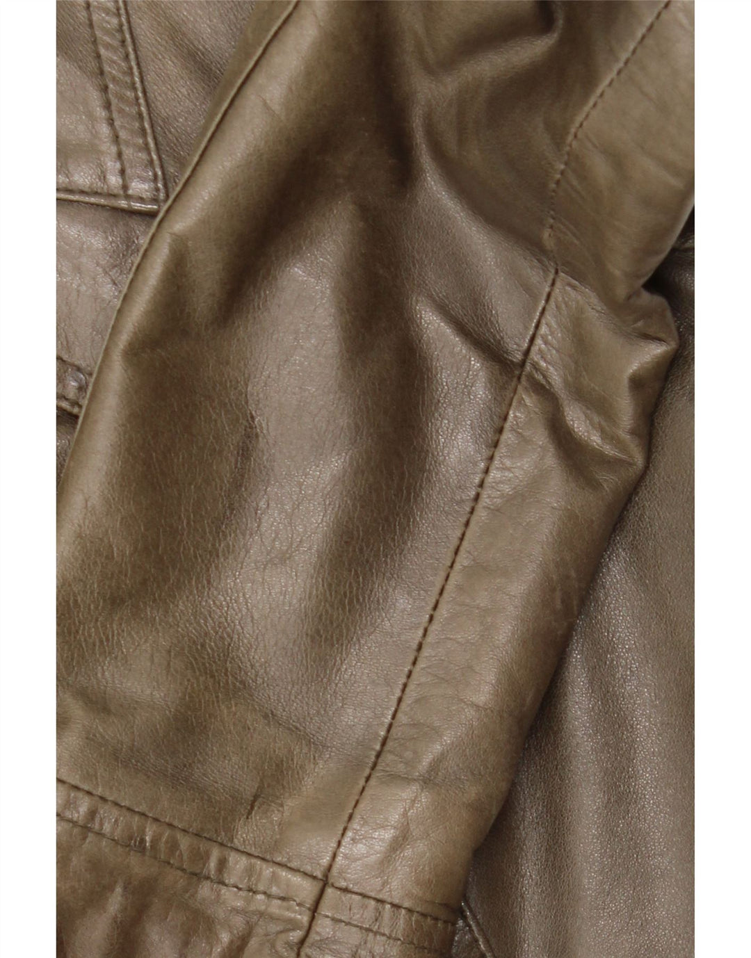 Vintage læderjakke til kvinder IT 42 Medium Khaki Læder