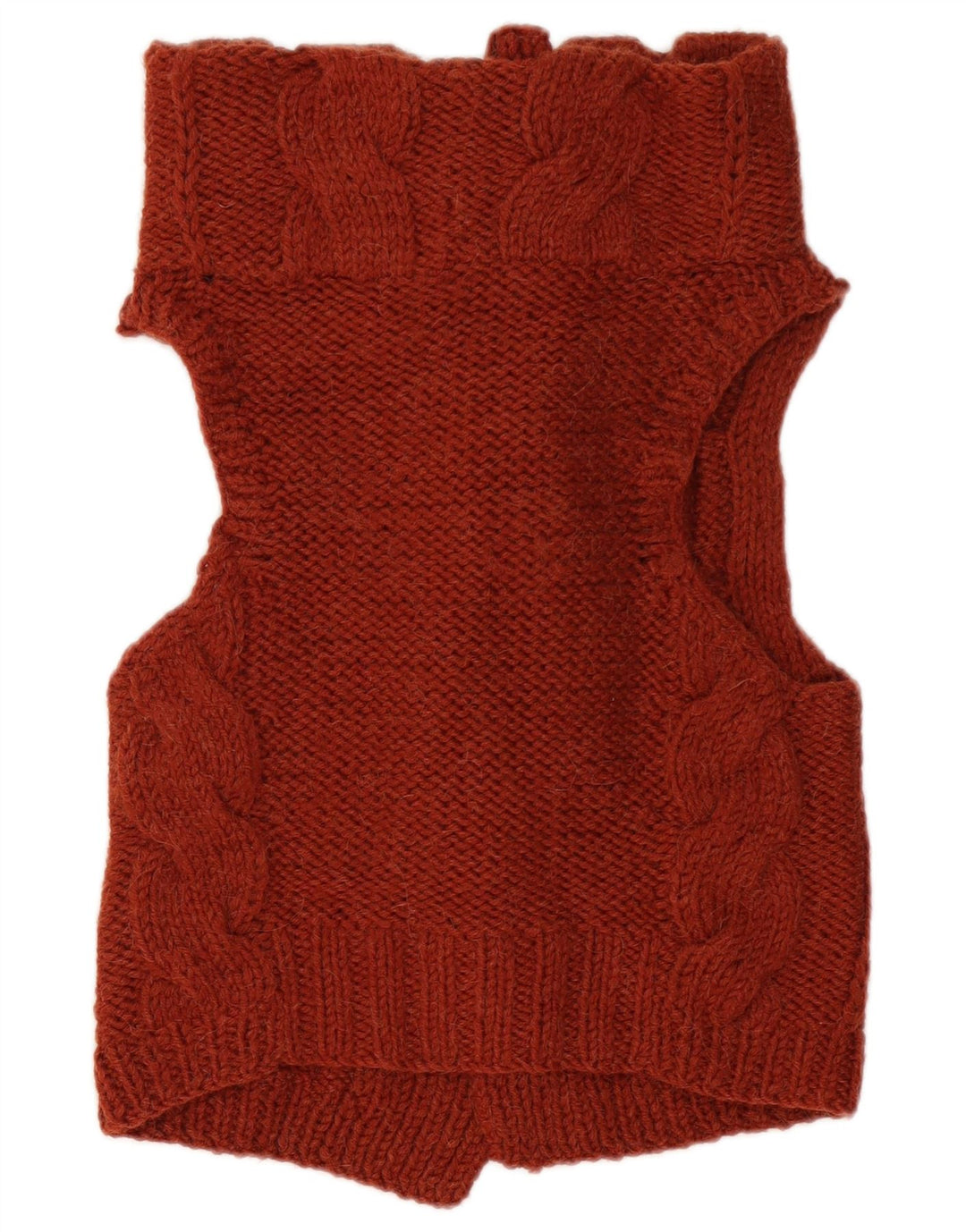 VINTAGE Dame ærmeløs cardigan sweater UK 12 Medium Brown