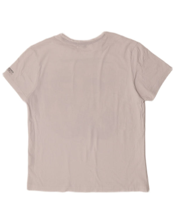 Trussardi Dame Grafisk T-Shirt Top UK 16 Stor Hvid Bomuld