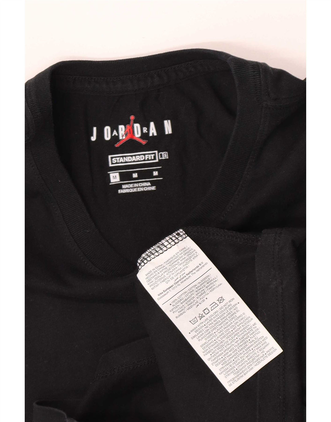 Jordan Herre Standard Fit T-Shirt Top Medium Sort Bomuld