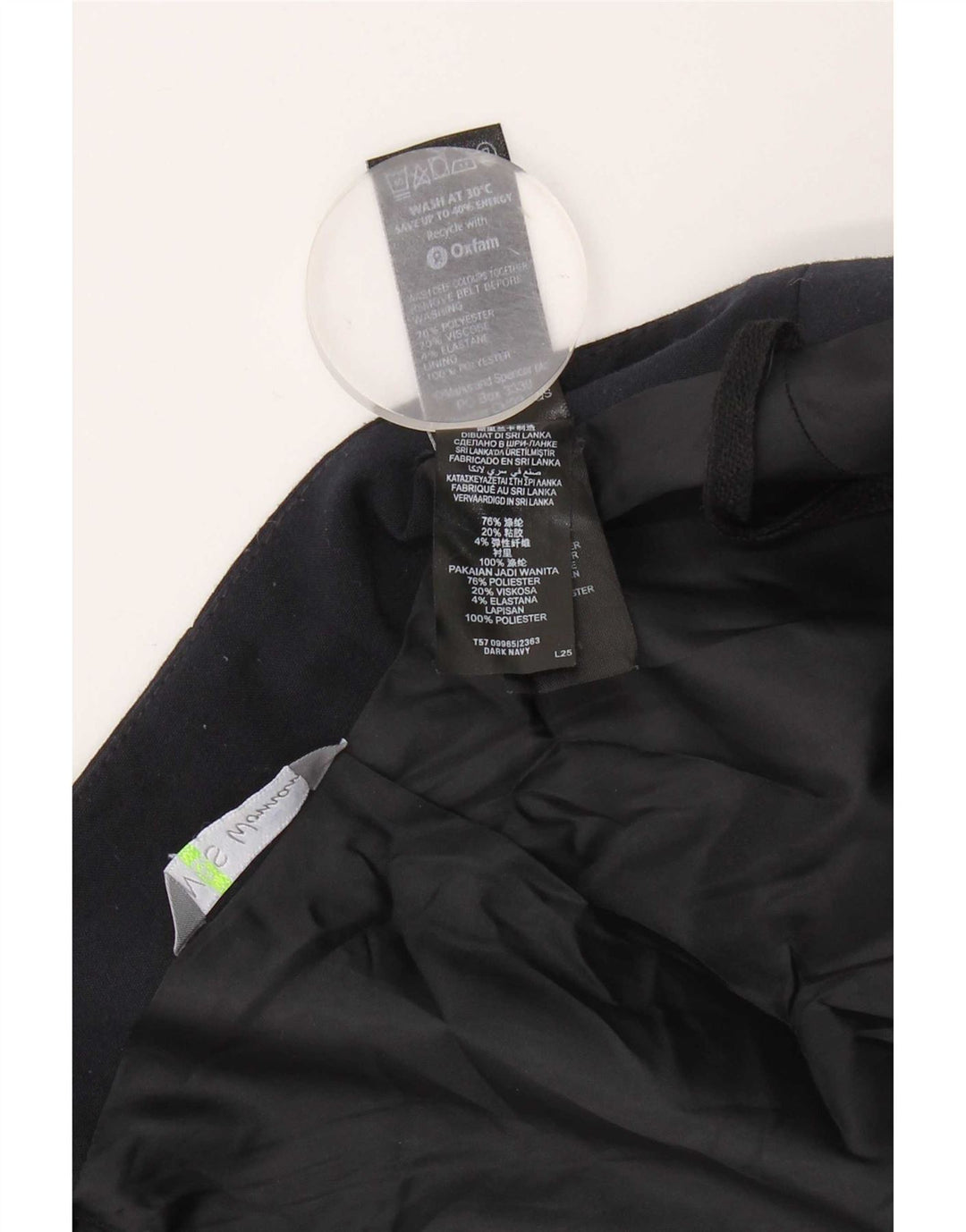 Marks & Spencer Pencil Nederdel til kvinder UK 20 2XL W38 Marineblå polyester