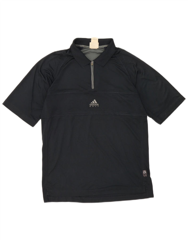 Adidas Climalite poloshirt til mænd UK 40/42 Medium Navyblå polyester