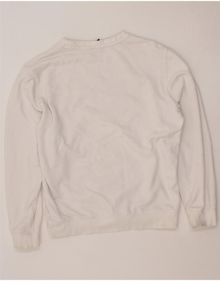CHAMPION Mens Graphic Sweatshirt Jumper Medium White Cotton Vintage Champion and Second-Hand Champion from Messina Hembry 
