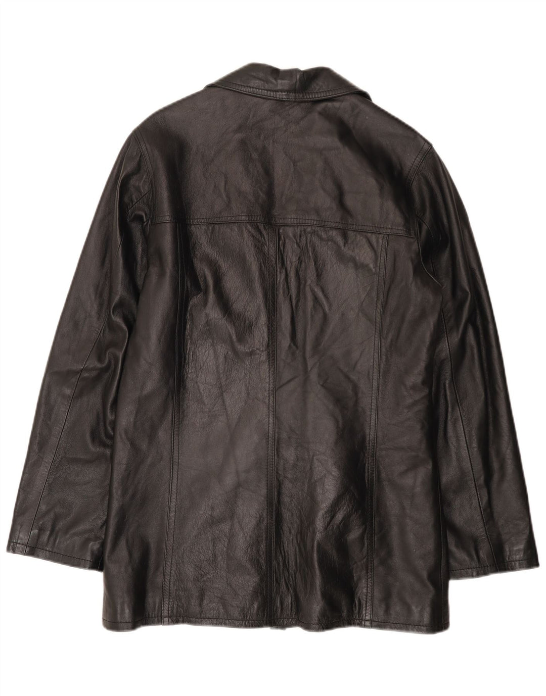 HELEN HUBERT Herre Læderjakke UK 38 Medium Sort Læder