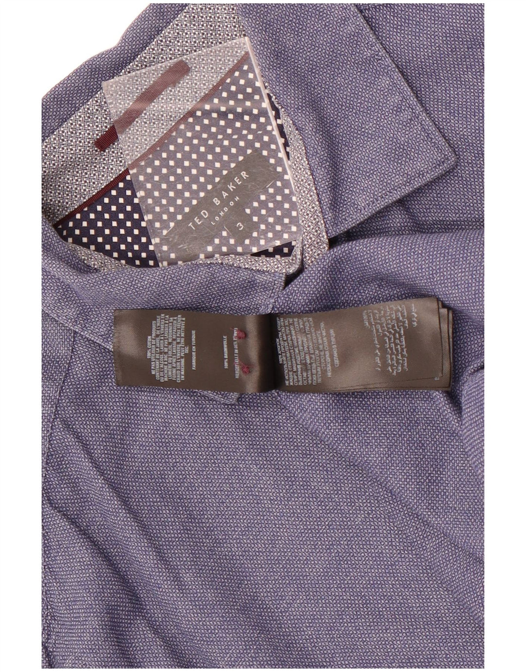 Ted Baker Herreskjorte str. 3 Medium Blue Cotton