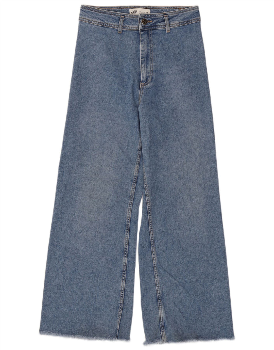 Zara Dame Jeans med brede ben EU 38 Small W28 L29 Blå