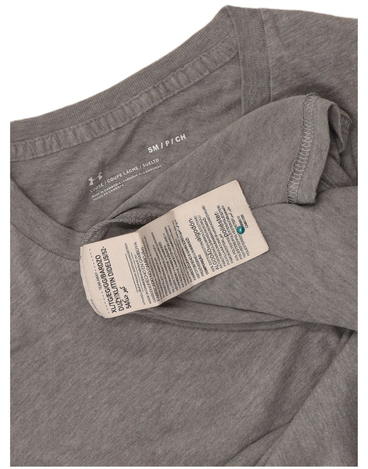 Under Armour Herre T-Shirt Top Lille Grå Bomuld