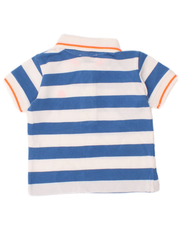 Benetton Baby Boys Polo Shirt 3-6 Måneder Blå Stribet Bomuld