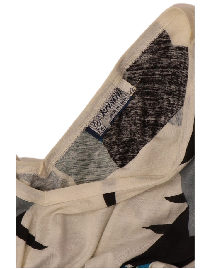 Vintage kvinders abstrakt mønster A-line kjole IT 42 Medium Flerfarvet