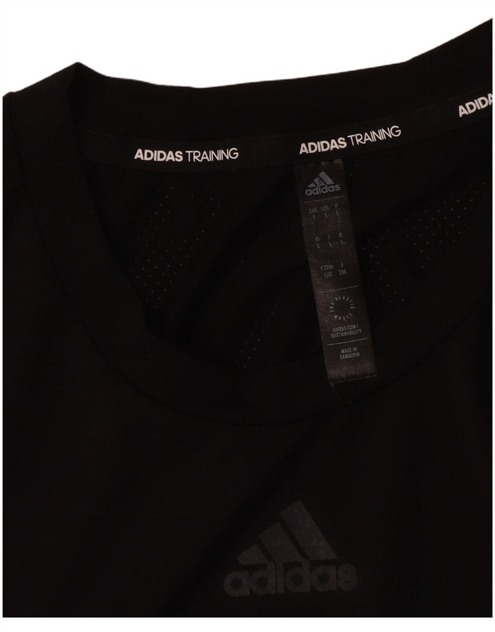 Adidas Herre Aeroready T-Shirt Top Stor Sort Polyester