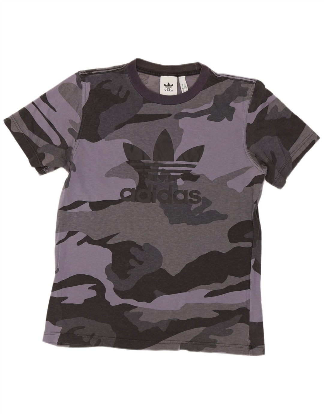 ADIDAS Grafisk T-shirt til mænd XS Grå Camouflage Bomuld
