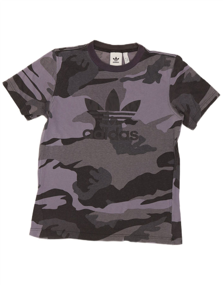 ADIDAS Grafisk T-shirt til mænd XS Grå Camouflage Bomuld