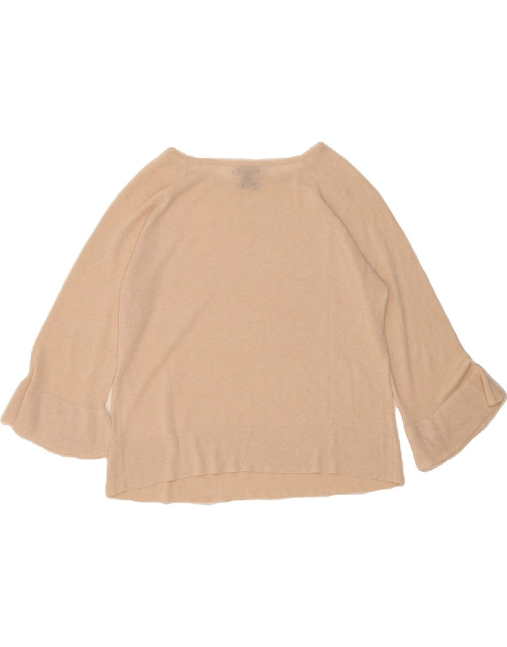 MASSIMO DUTTI Womens Boat Neck Jumper Sweater UK 14 Medium Beige Vintage Massimo Dutti and Second-Hand Massimo Dutti from Messina Hembry 