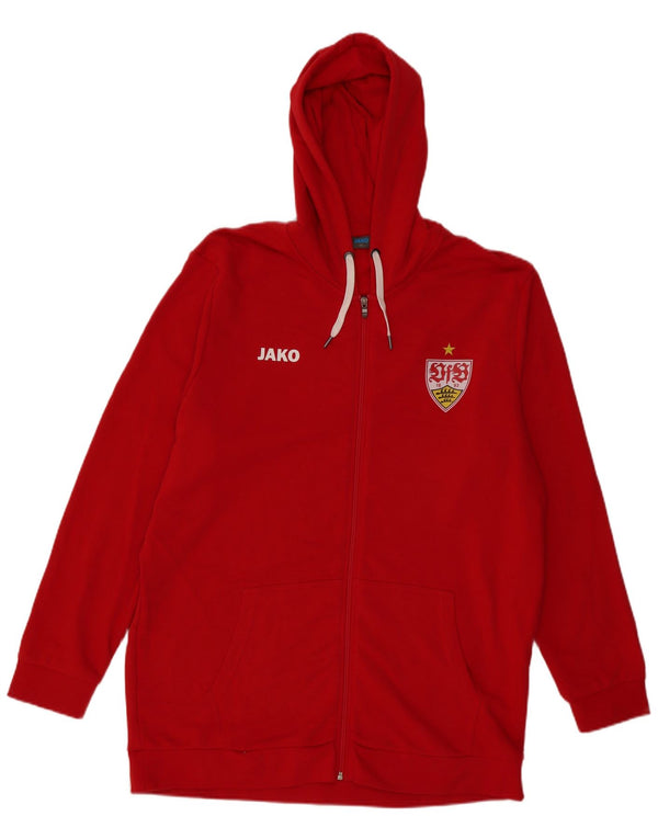 Jako Herre hættetrøje med lynlås 3XL rød bomuld