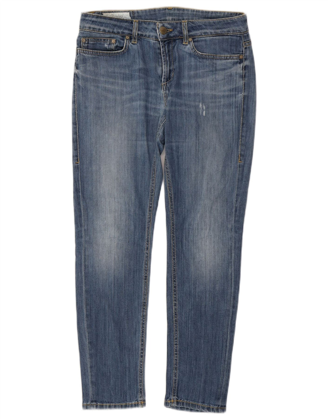 DONDUP Dame Distressed Slim Jeans W29 L27 Blå Bomuld