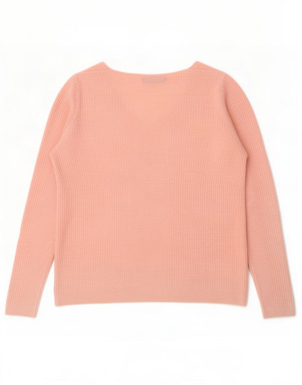 Marks & Spencer Dame V-hals sweater UK 14 Stor Pink Akryl