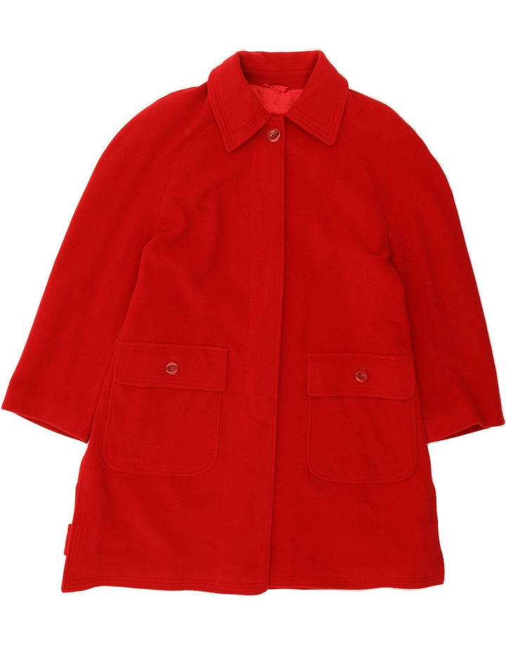 VINTAGE Womens Overcoat EU 42 Large Red Wool Vintage Vintage and Second-Hand Vintage from Messina Hembry 
