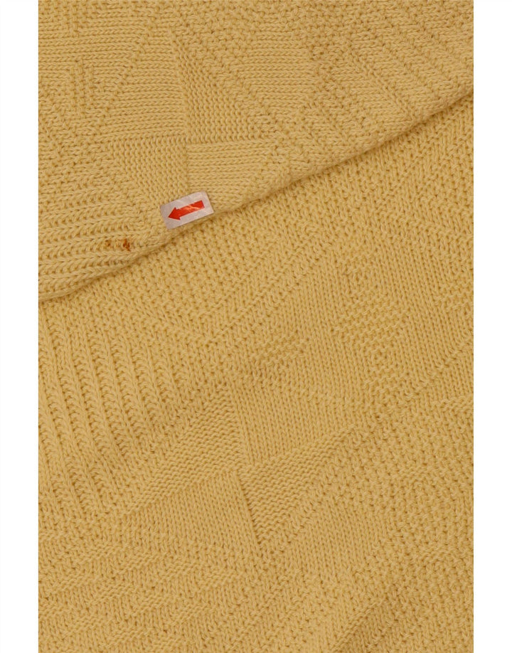 Mark Astor Herre Crew Neck Jumper Sweater IT 52 Stor Gul Geometrisk