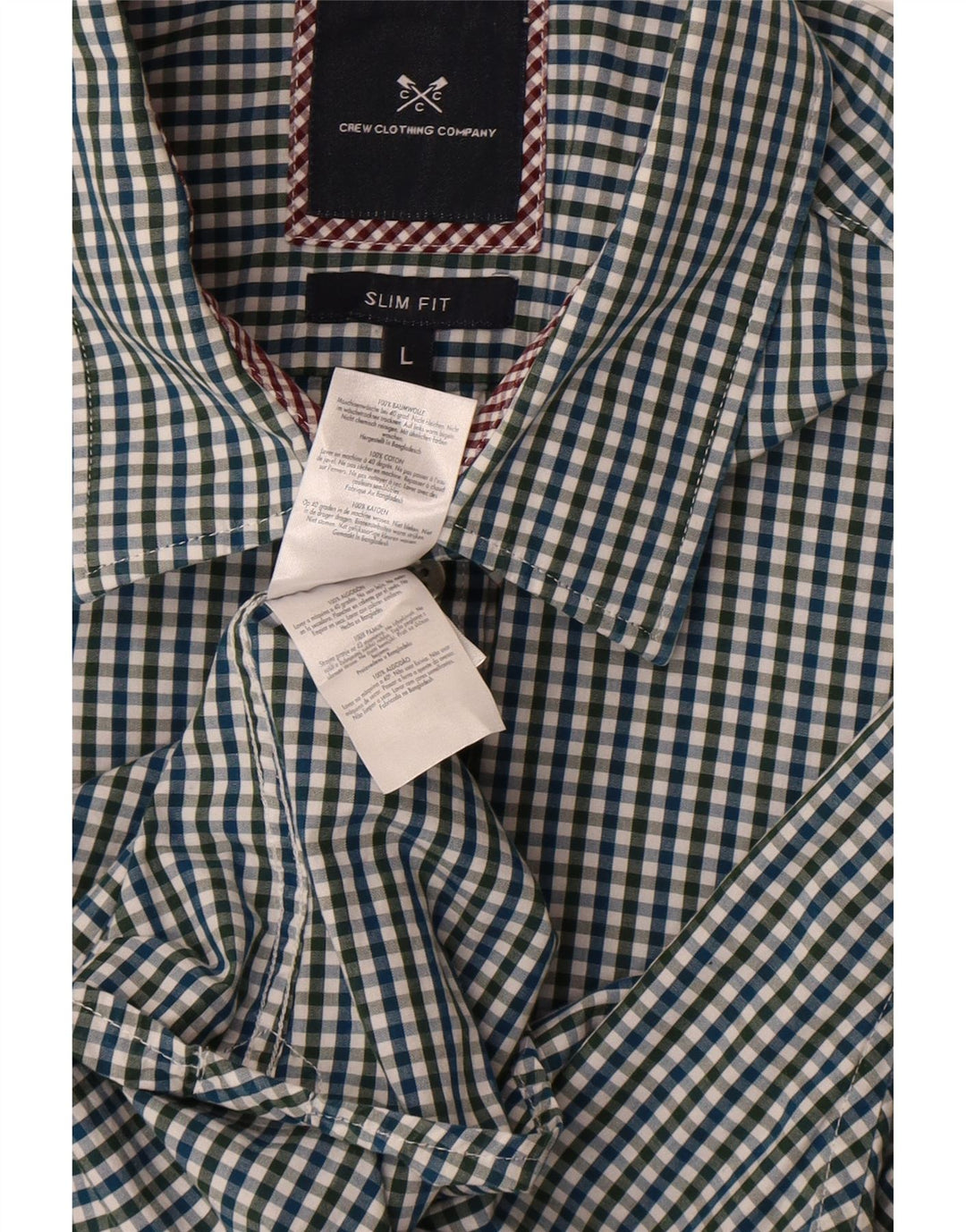 Besætningstøj Herre Slim Fit skjorte Stor flerfarvet Gingham Bomuld