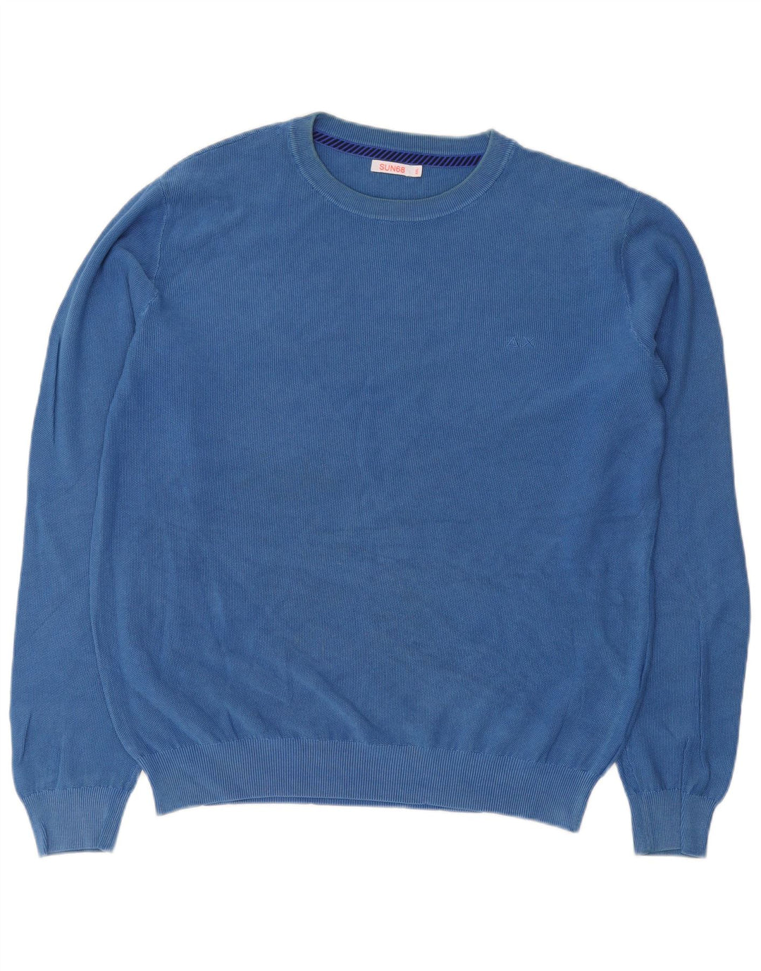 SUN68 Mens Crew Neck Jumper Sweater 2XL Blue Cotton