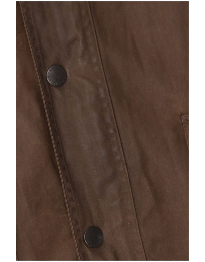 BARBOUR Herre Loose Fit vokset bomuldsjakke UK 42 XL Brun polyurethan