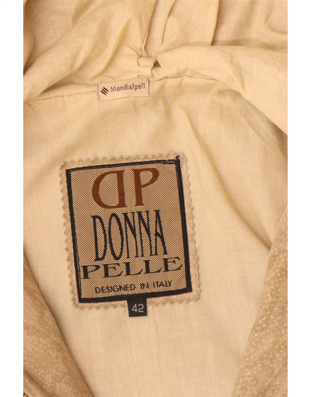 Donna Pelle Dame Hooded Bomber Jacket IT 42 Medium Beige Animal Print