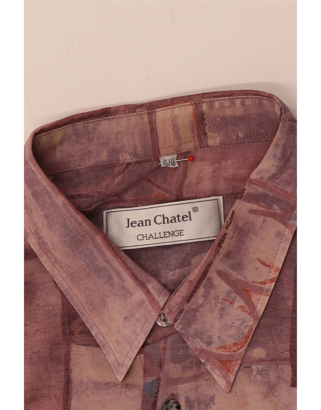 Jean chatel Herreskjorte str. 45/46 XL Burgundy Patchwork