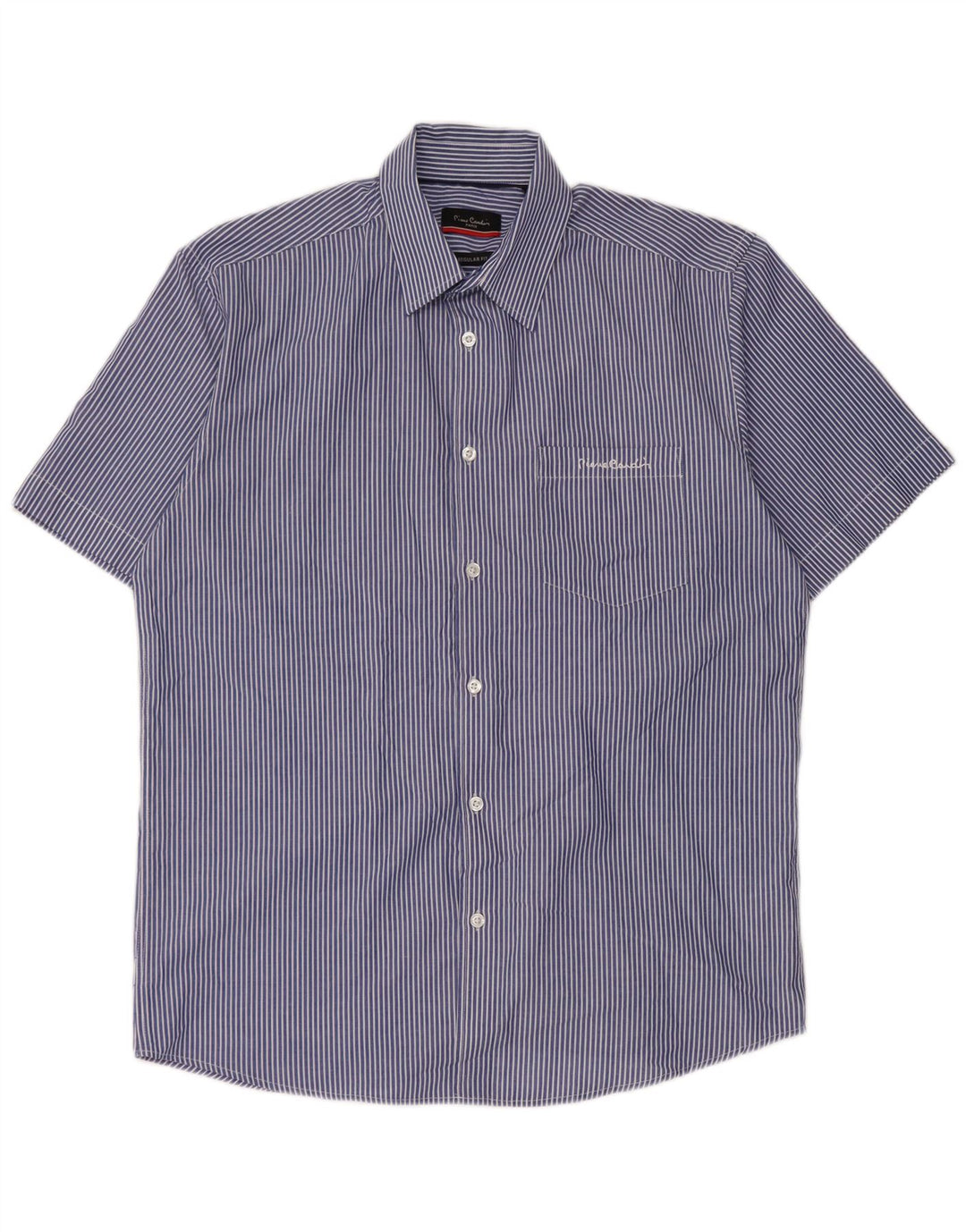 Pierre Cardin Herre kortærmet Regular Fit skjorte Medium Blue Pinstripe