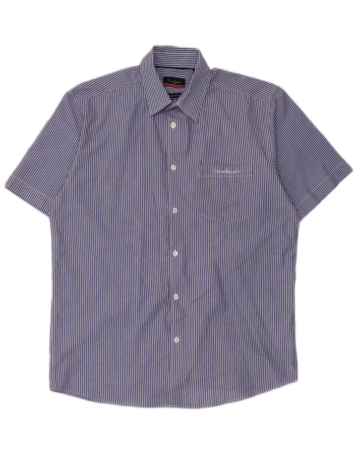 Pierre Cardin Herre kortærmet Regular Fit skjorte Medium Blue Pinstripe