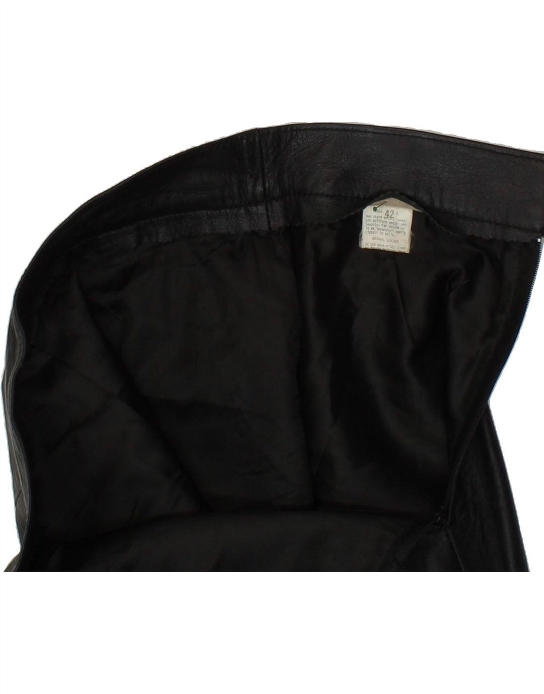 VINTAGE Womens Leather Skirt IT 42 Medium W28 Black Leather Vintage Vintage and Second-Hand Vintage from Messina Hembry 