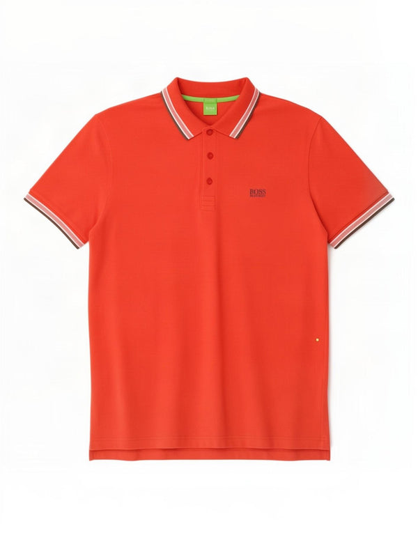 Hugo Boss Herre Modern Fit Polo Shirt 2XL rødstribet bomuld
