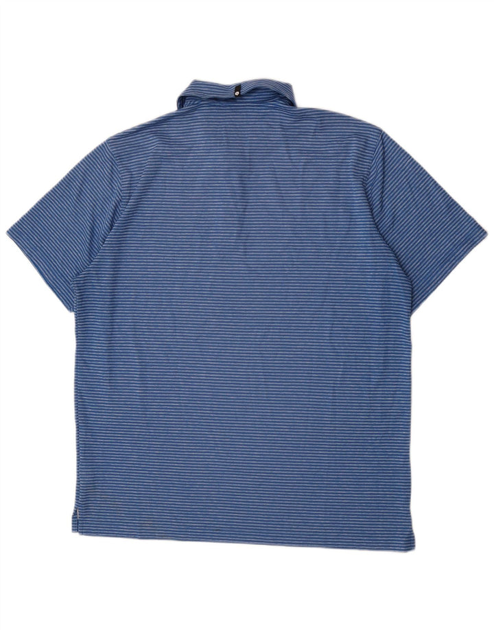 Puma herre poloshirt XL blå stribet polyester