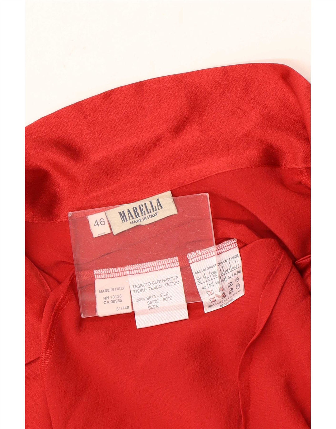 Marella Dame Skjorte Bluse UK 14 Stor Rød